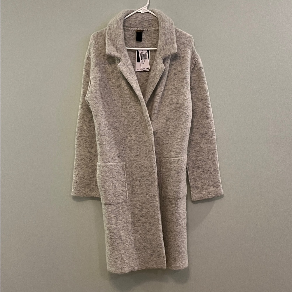 Magashoni Women's Gray Wool Blend Sweater Coat